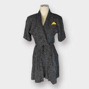 80s Dawn Joy Polka Dot Short Sleeve‎ Romper Size S